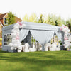 Gray 10 x 20 feet pop-up canopy tent with 6 sidewalls, ideal for outdoor events and gatherings.