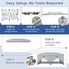 Pop-up canopy tent with gray Oxford cloth, 10 x 20 ft size, includes 6 detachable sidewalls for versatile outdoor use.