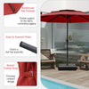 10 ft red patio umbrella with 3-tier vented top, push button tilt, and reinforced ribs for enhanced durability and.