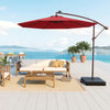 10 Ft Patio Umbrella Offset Cantilever Umbrella with 40 Solar Powered Lights-Red - Gallery View 1 of 10