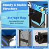 Storage bag and adjustable foot pads of the 10-in-1 Combo Game Table Set for easy game accessory storage and stability.