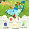 10-in-1 inflatable bounce house with water slide, featuring a climbing wall, splash pool, and basketball hoop for outdoor fun.