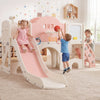 10 in 1 Toddler Slide Set Kids Slide and Climber Playset Indoor Playground-Pink - Gallery View 1 of 11