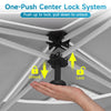 One-Push Center Lock System for the 10 x 10 FT Pop Up Canopy Tent ensures easy setup and adjustable height for outdoor events.