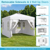 Pop up canopy tent with adjustable height, waterproof 210D Oxford fabric, and four removable sidewalls for versatile outdoor use.