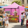 10 x 10 FT Pop up Canopy Tent with Sidewalls and Awning for Party Picnic Event-Pink - Gallery View 1 of 10