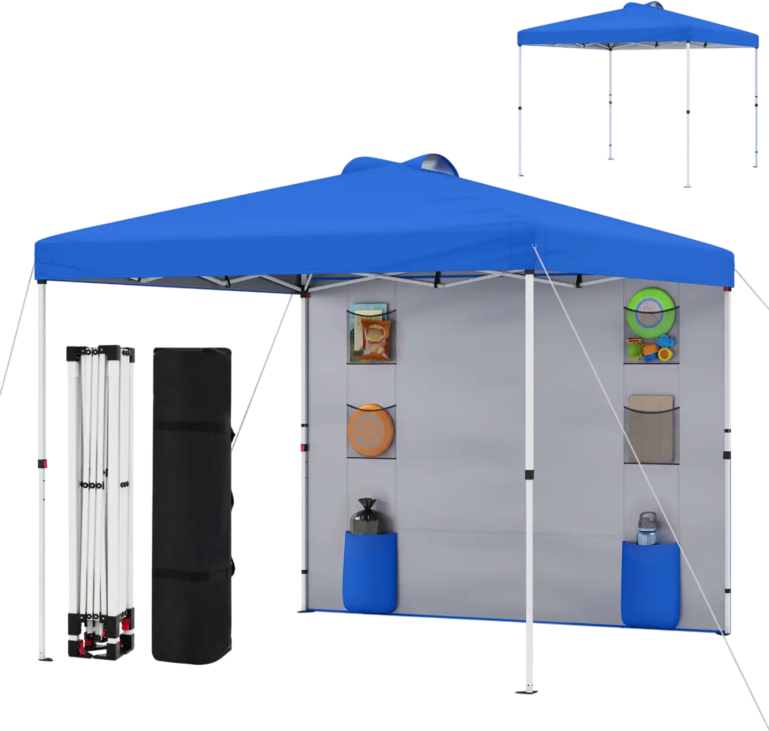 Costway 10'x10' Pop Up Canopy Tent Instant Setup Commercial Gazebo w/ Sidewall 6 Pockets 18858601 New