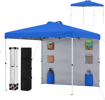 Costway 10'x10' Pop Up Canopy Tent Gazebo w/ Sidewall 6 Pockets 18858601 New