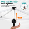 One-hand center lock system for the 10 x 10 feet black pop-up canopy tent, ensuring easy setup and stability.