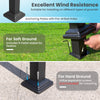 Detail of the anchoring plate for the 10 x 10 ft outdoor pergola, designed for excellent wind resistance on various.