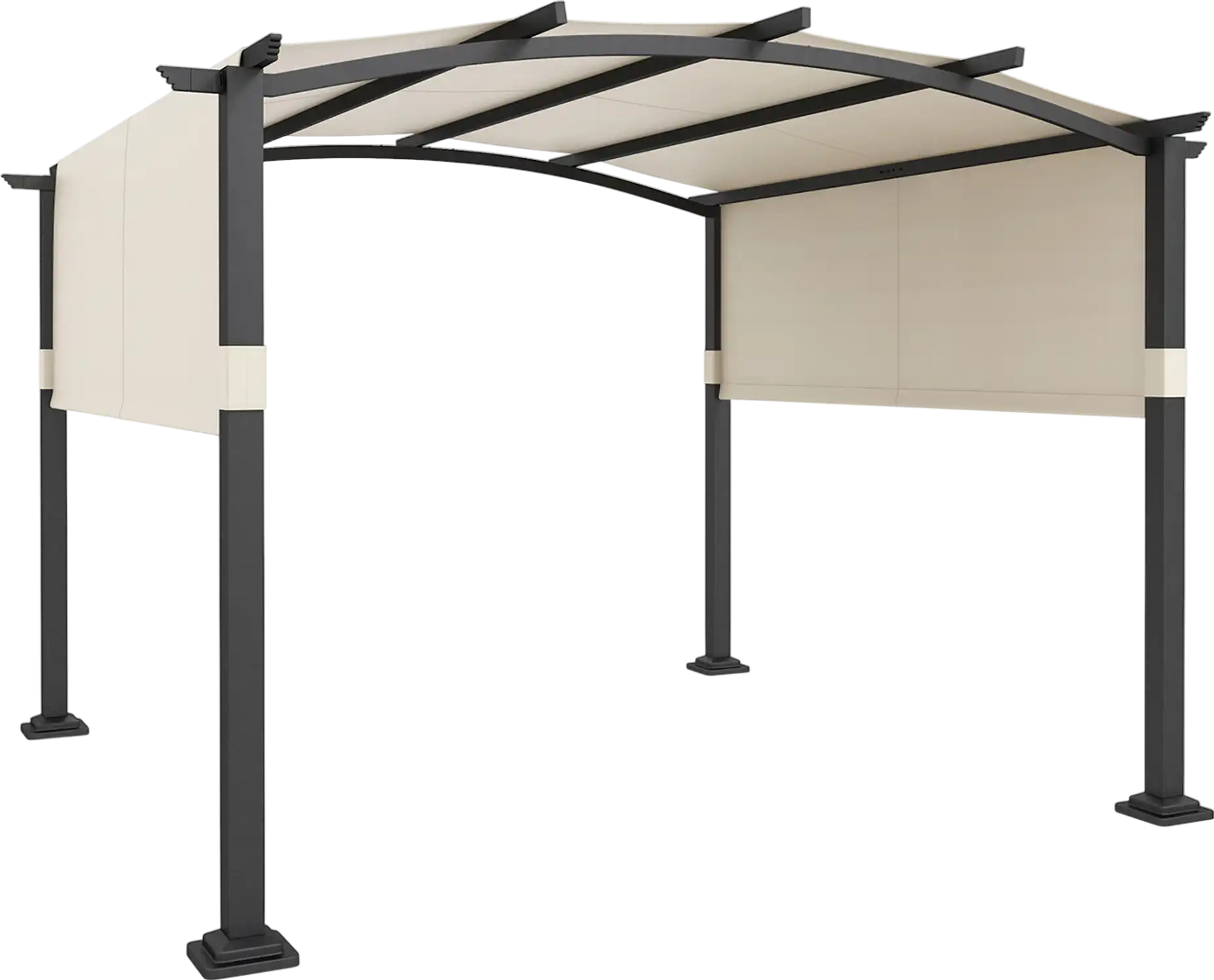 Costway 10' x 10' Outdoor Pergola Gazebo w/ Retractable Canopy 58714329 New