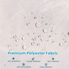 Close-up of premium polyester fabric showcasing water droplets, highlighting its drizzle-resistant and fade-resistant.
