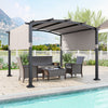 10 x 10 ft Outdoor Pergola Modern Arched Patio Garden Shelter with Retractable Sunshade Canopy-Gray - Gallery View 1 of 11