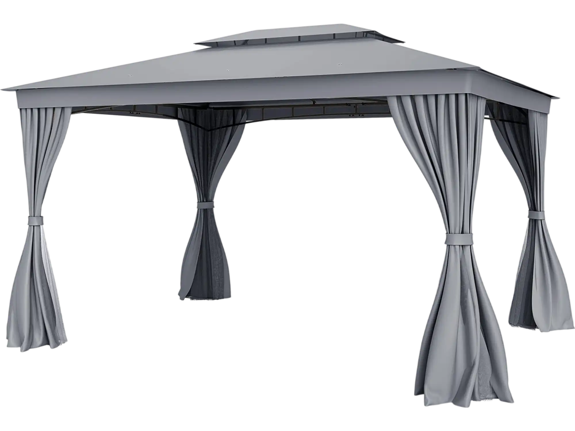 Costway 10' x 13' Patio Gazebo Double Roof Mesh Netting Privacy Curtains 32485583 New