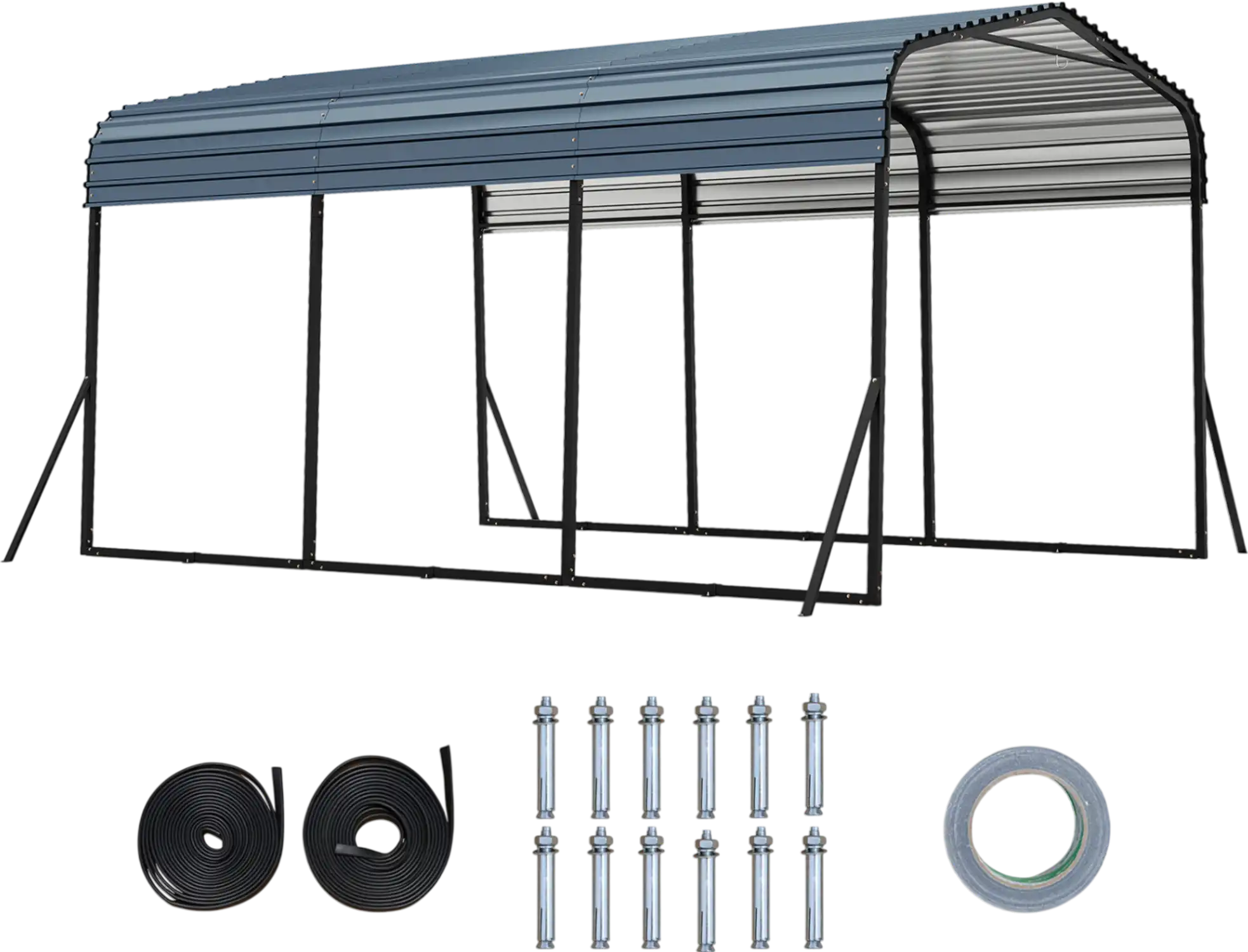 Costway 10' x 14.5' Heavy-Duty Carport Outdoor Galvanized Steel Garage Car Shelter Leak-Proof Roof 60380765 New