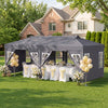 10 x 20 FT Pop Up Canopy Tent with 6 Sidewalls and Adjustable Height-Gray - Gallery View 1 of 11