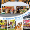 10 x 20 ft white pop-up canopy tent with heavy-duty frame, ideal for parties, BBQs, and outdoor events.
