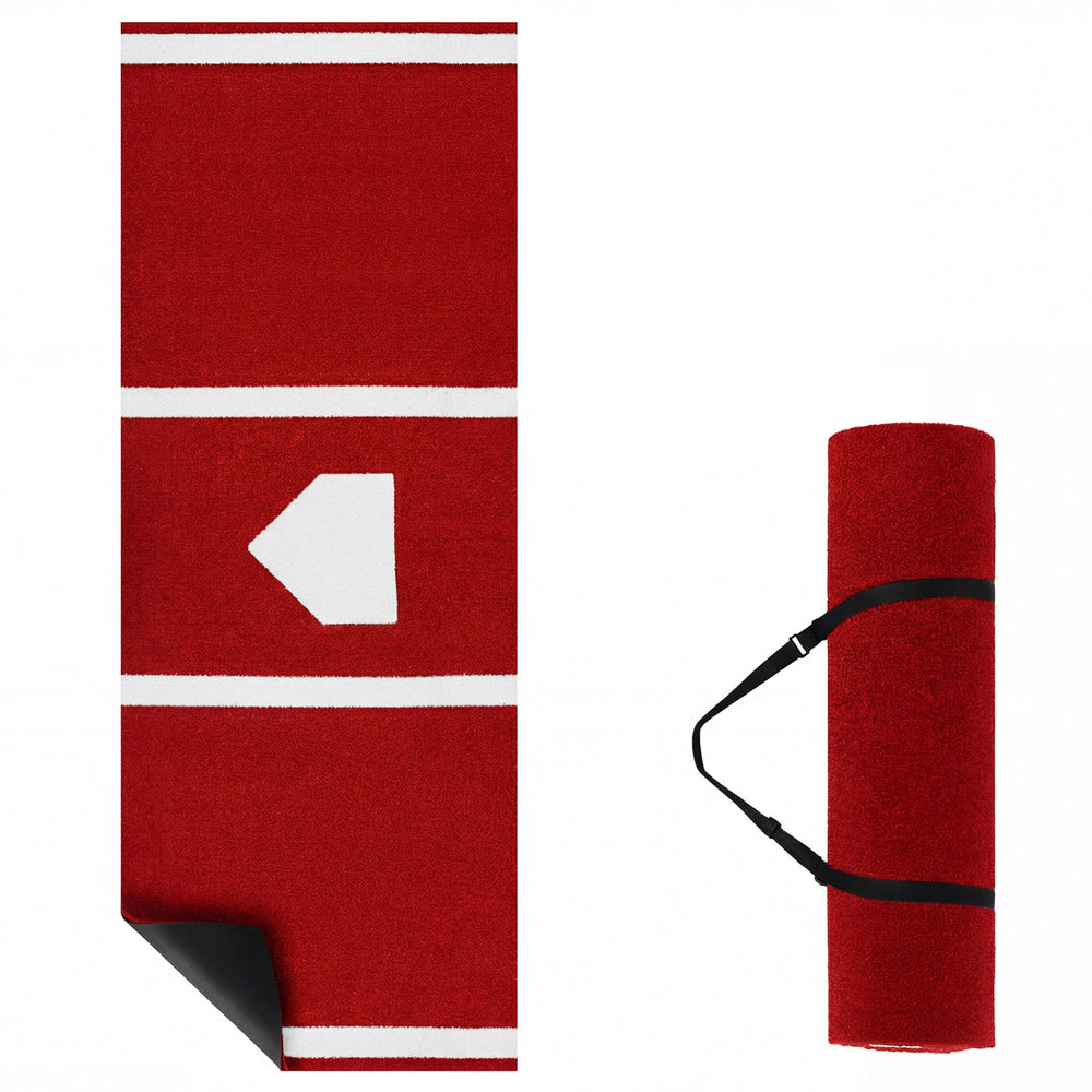 10 x 3.8 ft Baseball and Softball Hitting Mat with Home Plate-Red - Gallery View 1 of 1