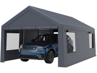 Costway 10'x20' Portable Garage Car Canopy 2 Doors 4 Mesh Windows PE Cover 56875032 New