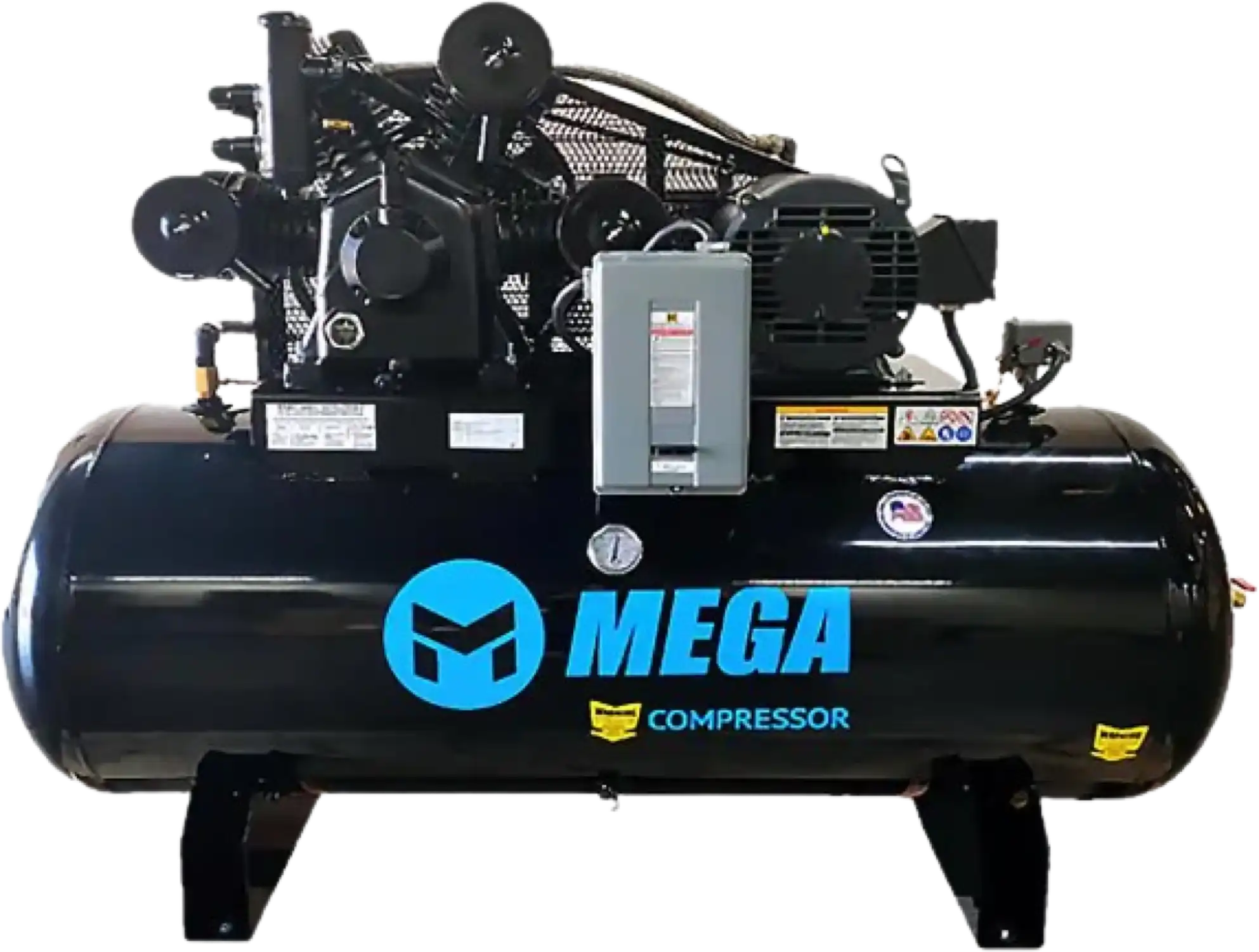 Mega Compressor MP-15120H3-U Air Compressor 120 Gallon 15 HP 175 PSI 208/230V 3 Phase Two Stage Electric Start New