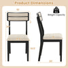 Modern dining chair set with ergonomic tilt backrest, black rubber-wood legs, and padded seat for comfort and style.