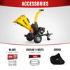 5 inch E-Start KOHLER 429cc 14hp Gasoline Engine Powered Disc Wood Chipper with Taillight ,  P4205