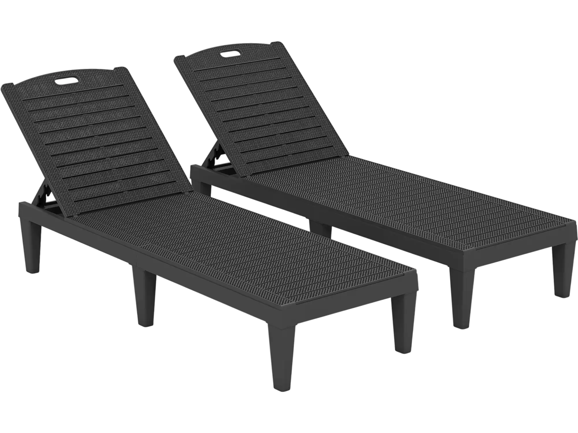 Costway Outdoor PP Chaise Lounge Chairs Set of 2 4-Position Adjustable Backrests 28795452 New