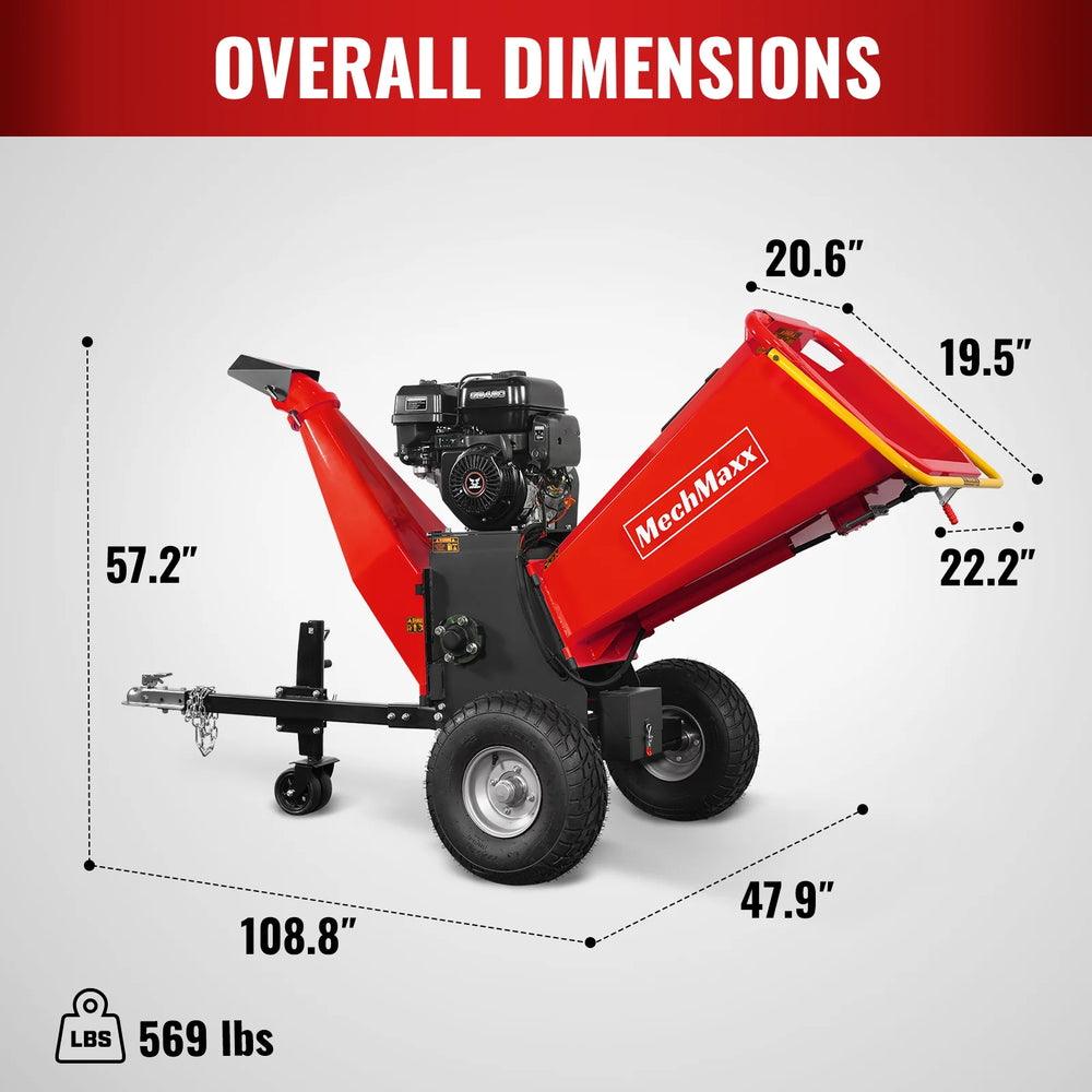 6 inch E-start ZONSEN 420cc 13.4hp Gasoline Engine Powered Drum Wood Chipper ,  P4206