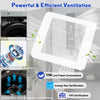 Ceiling mount bathroom fan with 50/80/110 CFM airflow, galvanized housing, and multi-blade wind wheel for efficient.