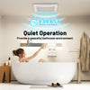 Ceiling mount bathroom fan with quiet operation, 50/80/110 CFM airflow, and galvanized housing for efficient.