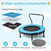 40-inch blue trampoline with padded edge, high-quality jumping mat, and foam handle for kids' indoor and outdoor fun.