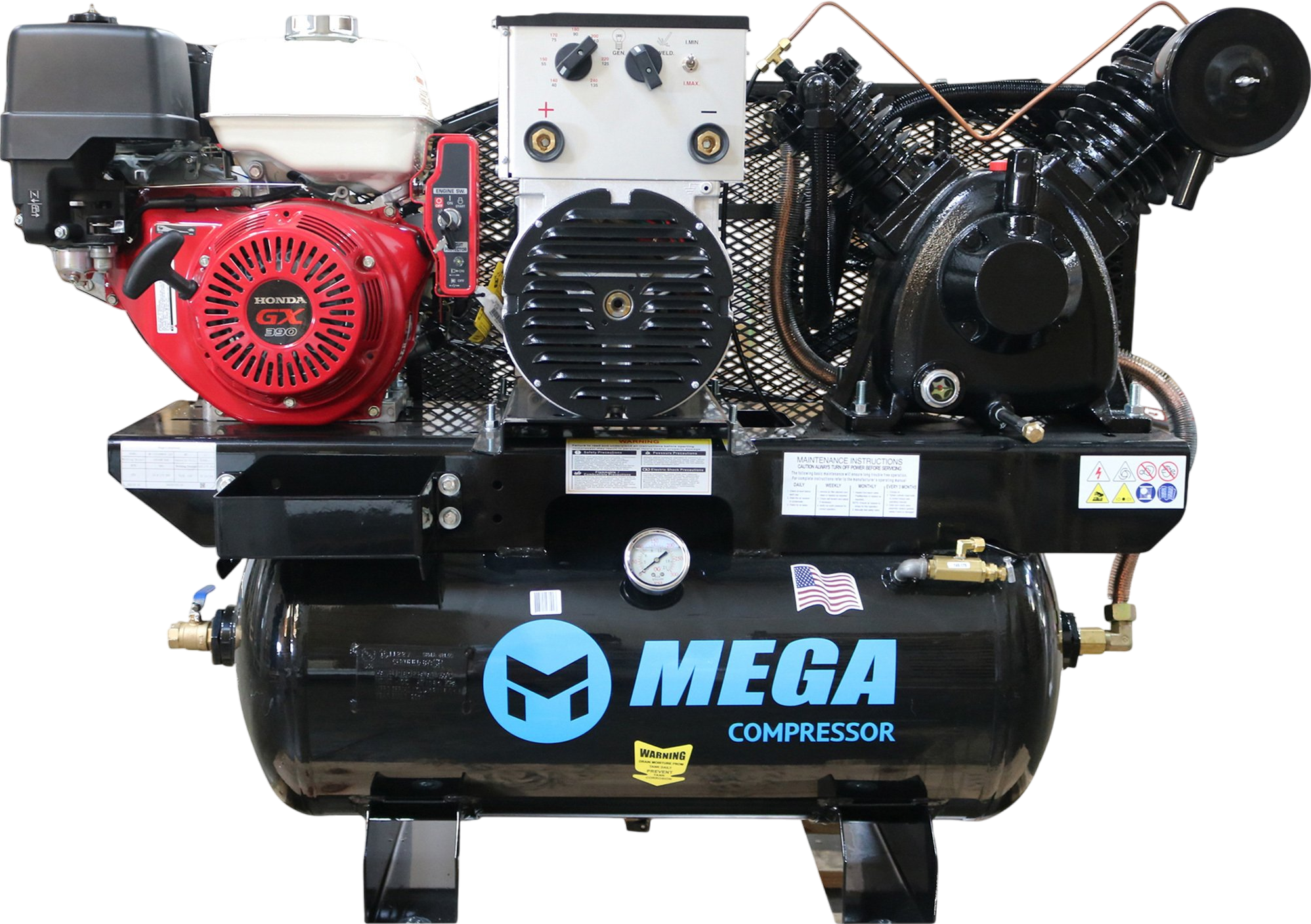 Mega Compressor MP-13030HWGU 3-in-1 Air Compressor Welder Generator 30 Gallon 13 HP Honda Electric Start New