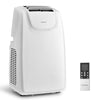 12000 BTU dual hose portable air conditioner in white with remote control, suitable for rooms up to 400 sq.ft.