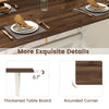 Thickened tabletop with rounded corners of the modern wooden dining table, showcasing elegant wood grain for versatile.