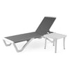 Kozyard Outdoor Chaise Lounge Chair Adjustable Backrest with Side Table New