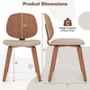 Wooden dining chair with bentwood frame, padded seat, and walnut finish; dimensions 32" height, 20" width, 18" depth.