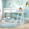 Twin Over Full Bunk Bed Low Floor Bunk Bed Frame-White - Gallery View 1 of 9