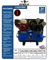 Eagle Truck Mount Air Compressor 175 PSI 30 Gal. 24 CFM 13 HP Honda GX340 Electric Start 11G30TRKE New
