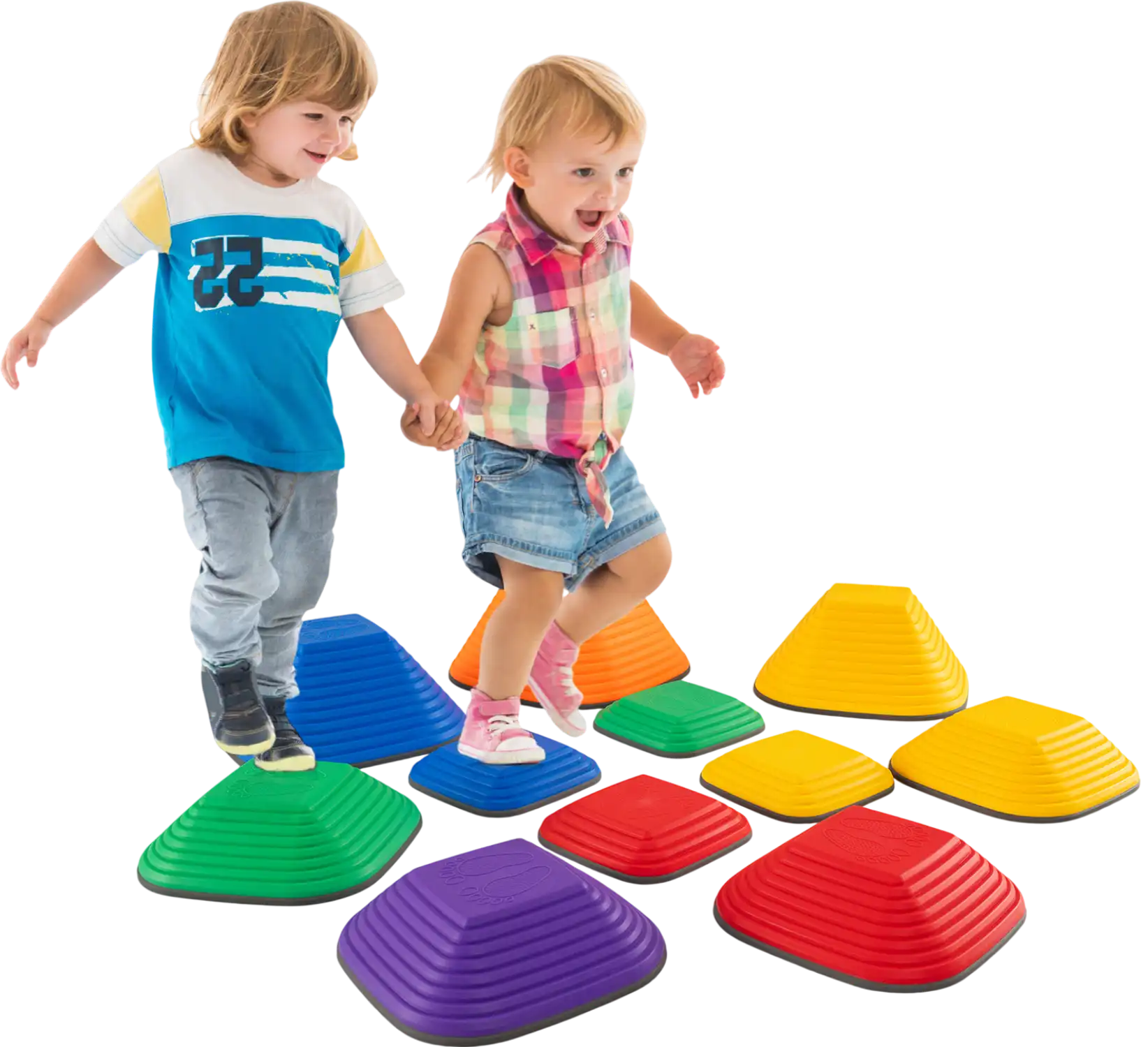 Costway Kids Stepping Stones Stackable Indoor Outdoor 11-Piece Multicolor 185974236 New