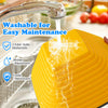 Yellow kids stepping stone being washed, made of child-safe materials, water-resistant and easy to maintain for.