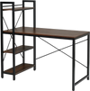 47.5-inch writing desk featuring a tan finish, sturdy 4-tier shelves, and adjustable legs for versatile workspace.