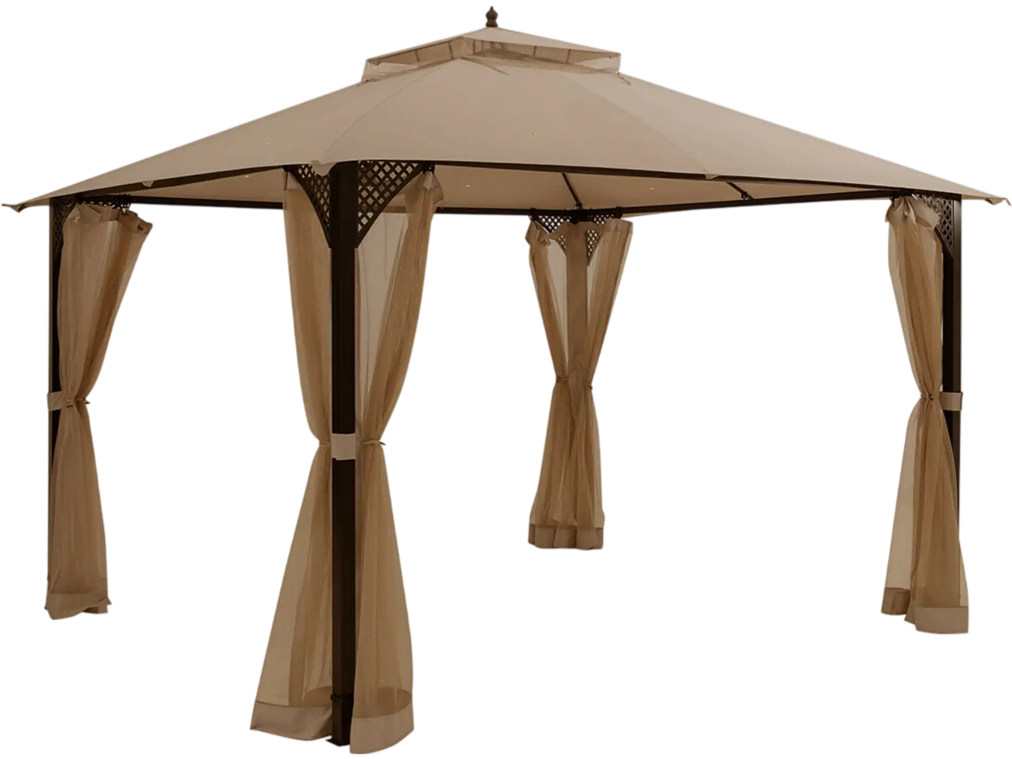 Costway 12' x 10' Outdoor Double Top Patio Gazebo with Netting 76238451 New
