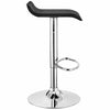 Black PU leather backless bar stool with chrome base, adjustable height, perfect for gatherings and parties.