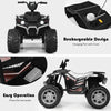 Front view of the 12V Kids Ride on ATV in black, featuring LED lights and easy operation for fun outdoor adventures.