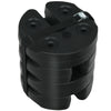 Stacked set of 4 canopy weights, 20lbs each, made of weather-resistant PE for secure outdoor use and easy transport.