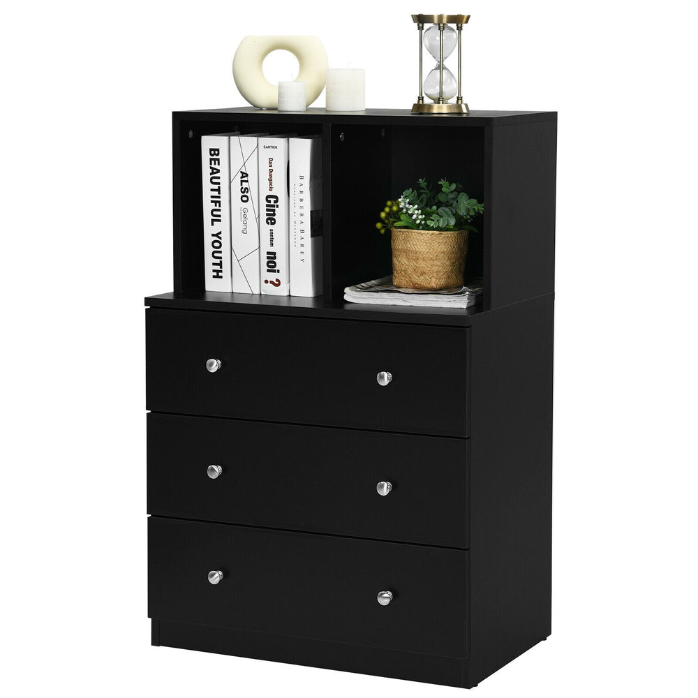 3 Drawer Dresser with Cubbies Storage Chest for Bedroom Living Room - Gallery View 5 of 12