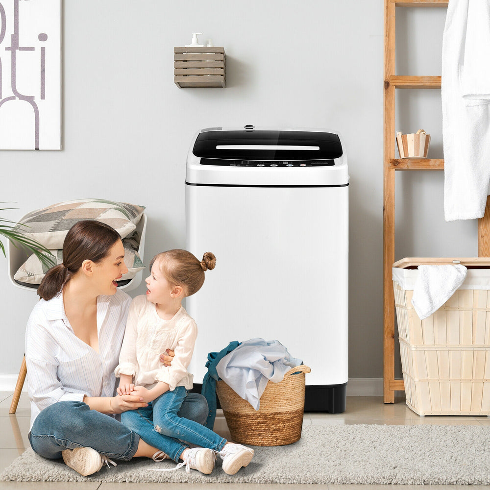 Full-Automatic Washing Machine 1.5 Cubic Feet 11 LBS Washer-White - Gallery View 1 of 12