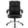 Black leather executive computer desk chair with high backrest, ergonomic design, and adjustable height for ultimate.