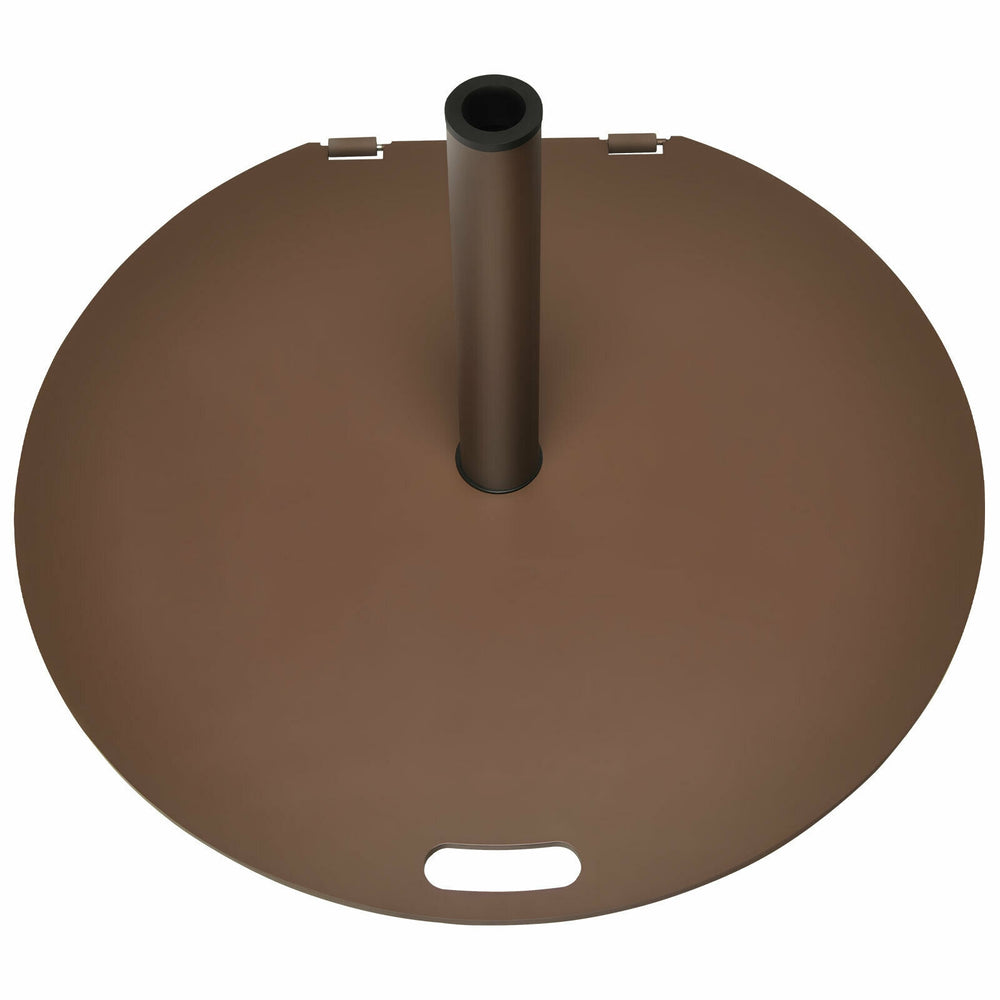 Round 50 lbs umbrella base stand with wheels, solid metal frame, suitable for patio umbrellas, easy to carry and.