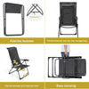 Folding patio chair set with adjustable backrest and ergonomic armrests, ideal for outdoor relaxation and easy storage.